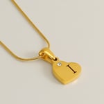 Colore oro / 1 pezzo semplice serie semplice lettera I acciaio inossidabile placcato Colore oro  strass unisex ciondolo collane Immagine9